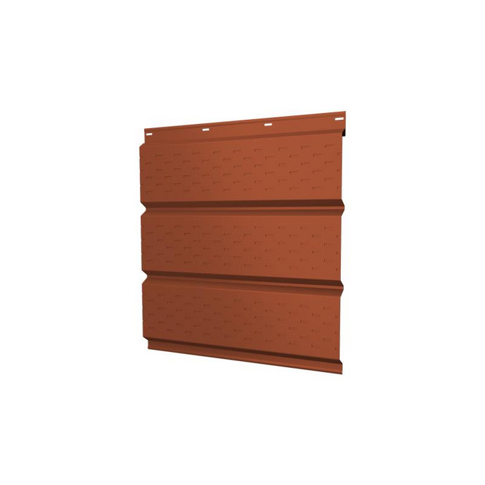 Софит металлический полная перфорация 0,5 Satin Мatt RAL8004 терракота